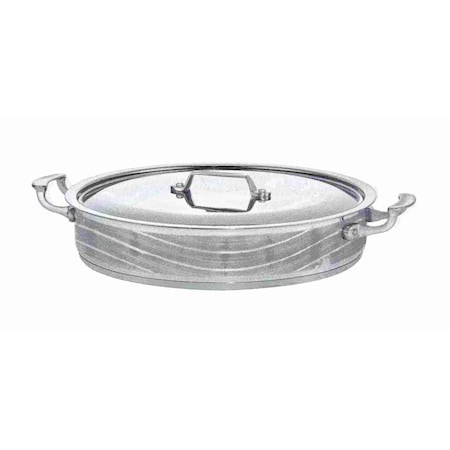 Bon Chef Cucina 9 Qt Pot W/Cover Wave Finish Indbottom 14 3/4" Dia X 3 3/8" H / 9 Qt 60032WAVE